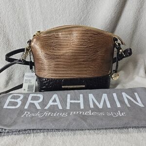 BRAHMIN Two-Tone Brown & Black Crossbody Bag